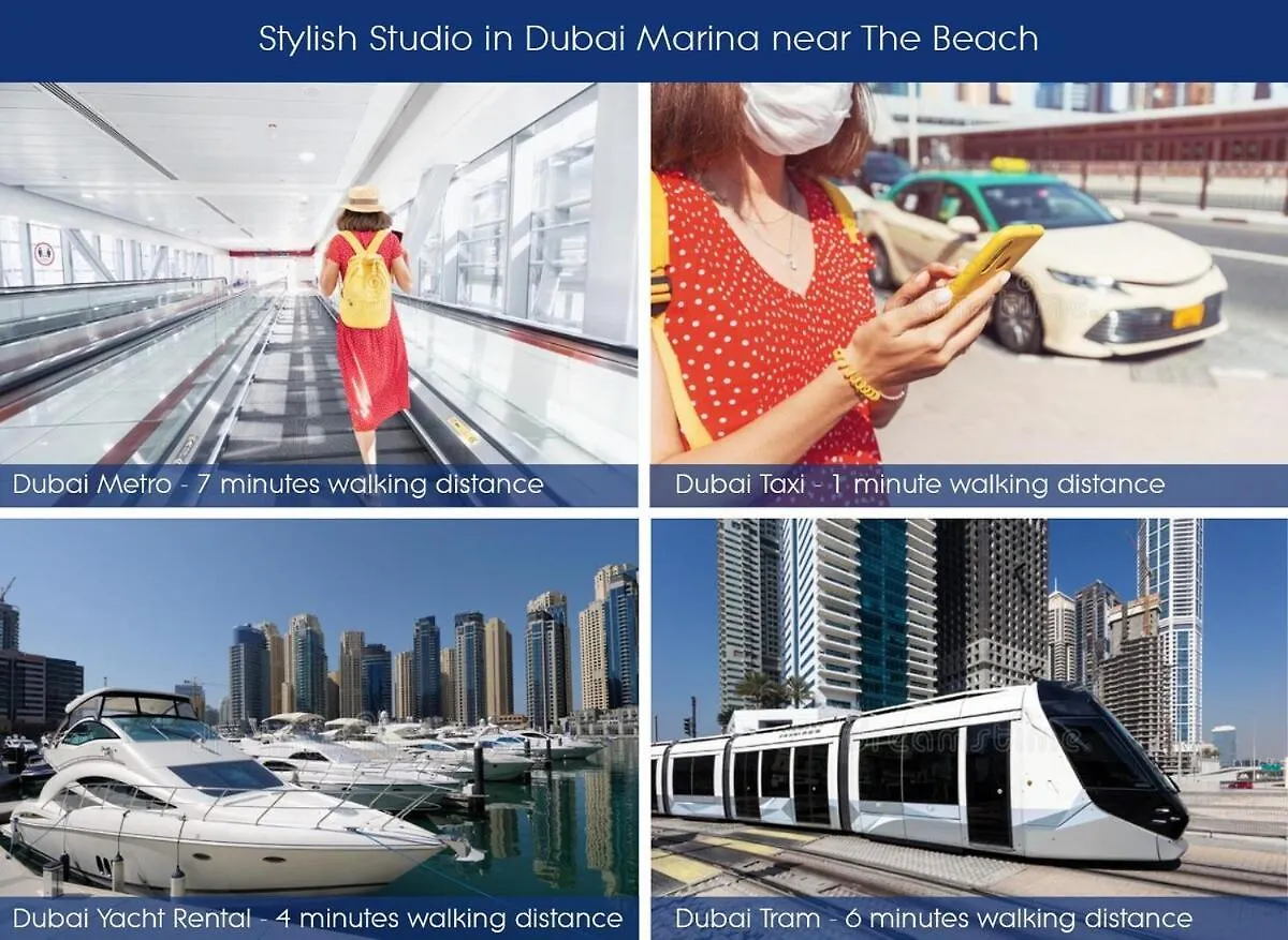 Stylish Studio In Dubai Marina Near Beach And Metro Z614 0*,  Émirats arabes unis