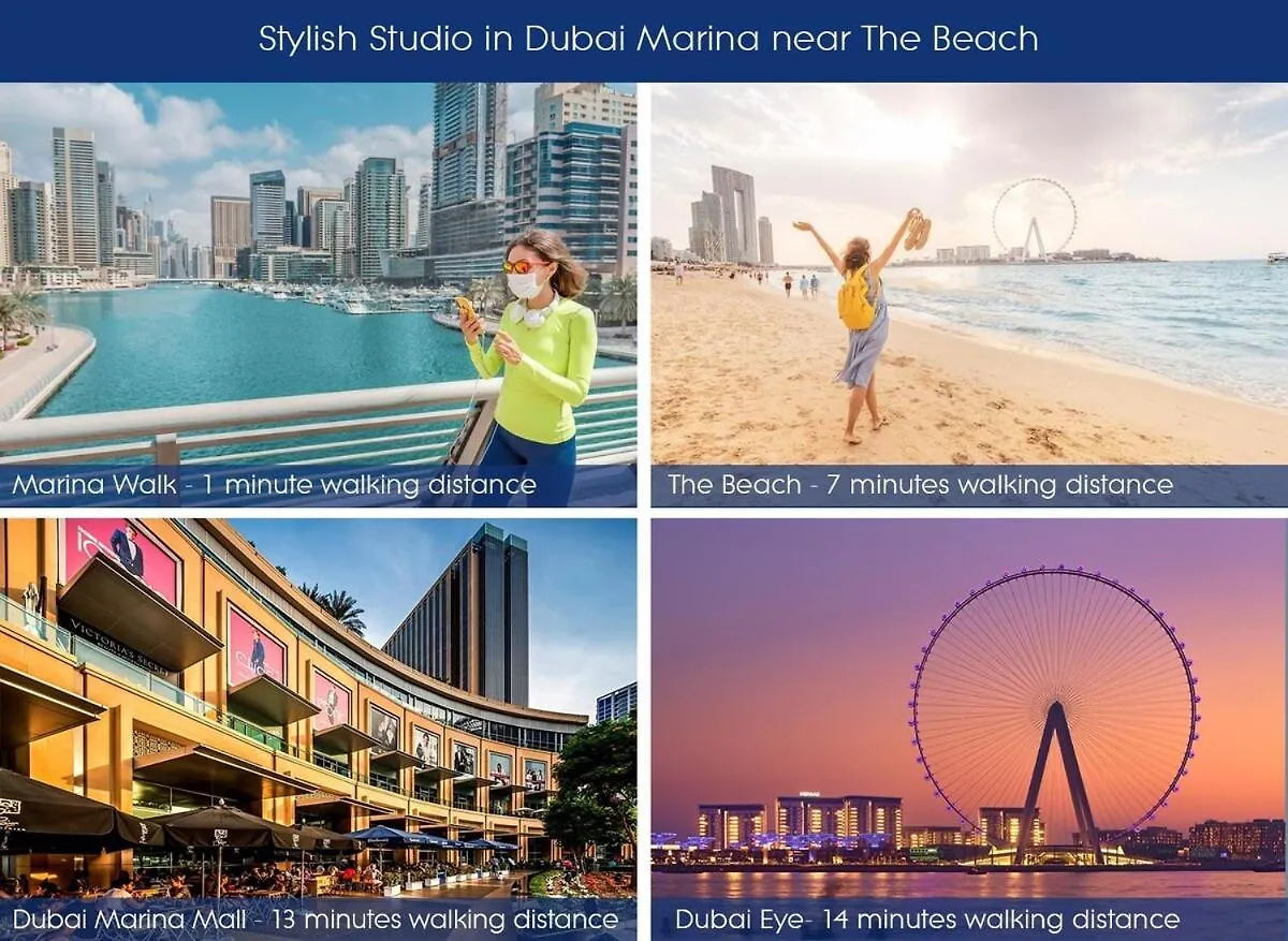 Appartement Stylish Studio In Dubai Marina Near Beach And Metro Z614 Émirats arabes unis